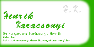 henrik karacsonyi business card